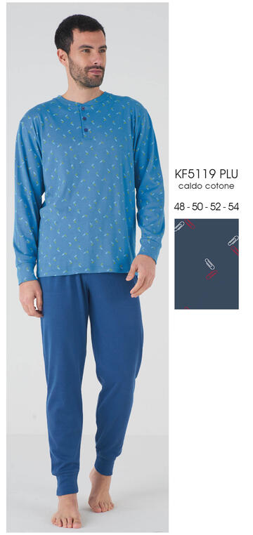 ART. KF5119 PLU- pigiama uomo m/l interlock kf5119 plu - Fratelli Parenti